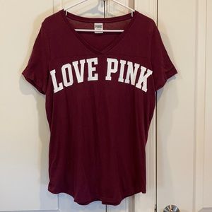 Victoria’s Secret pink maroon T-shirt